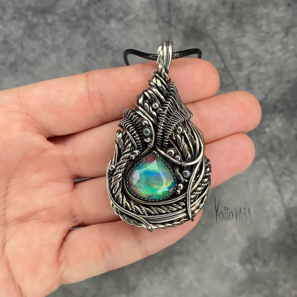 Interwoven Essence — Aurora Opal Pendant - Image 4