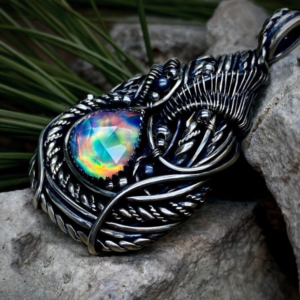 Interwoven Essence — Aurora Opal Pendant - Image 5