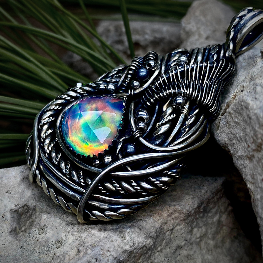 Interwoven Essence — Aurora Opal Pendant - Image 5