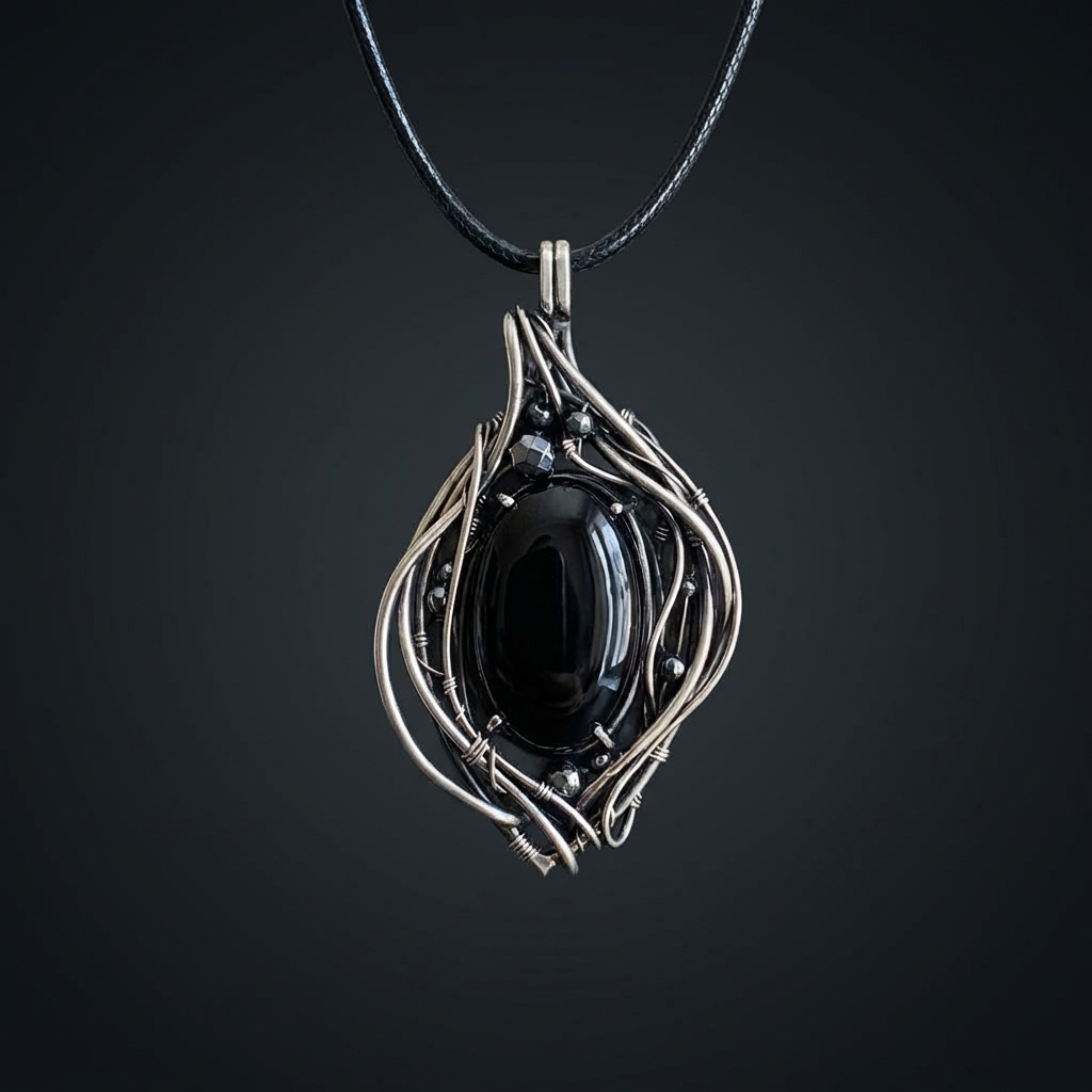 Shadow Guardian — Obsidian Pendant - Image 1