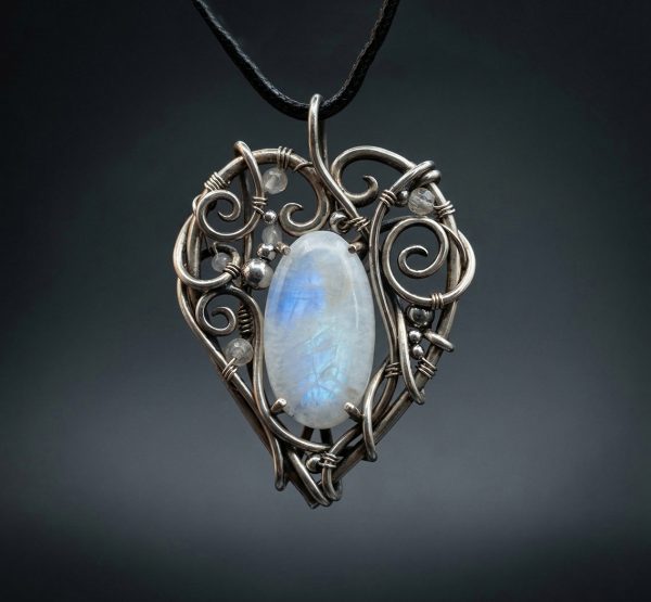 Heart of Lace — Moonstone Pendant