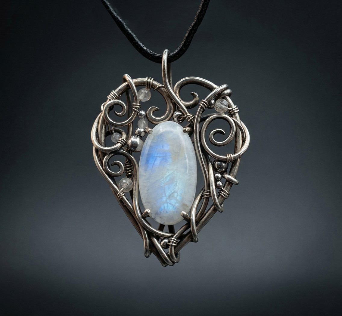 Heart of Lace — Moonstone Pendant - Image 1