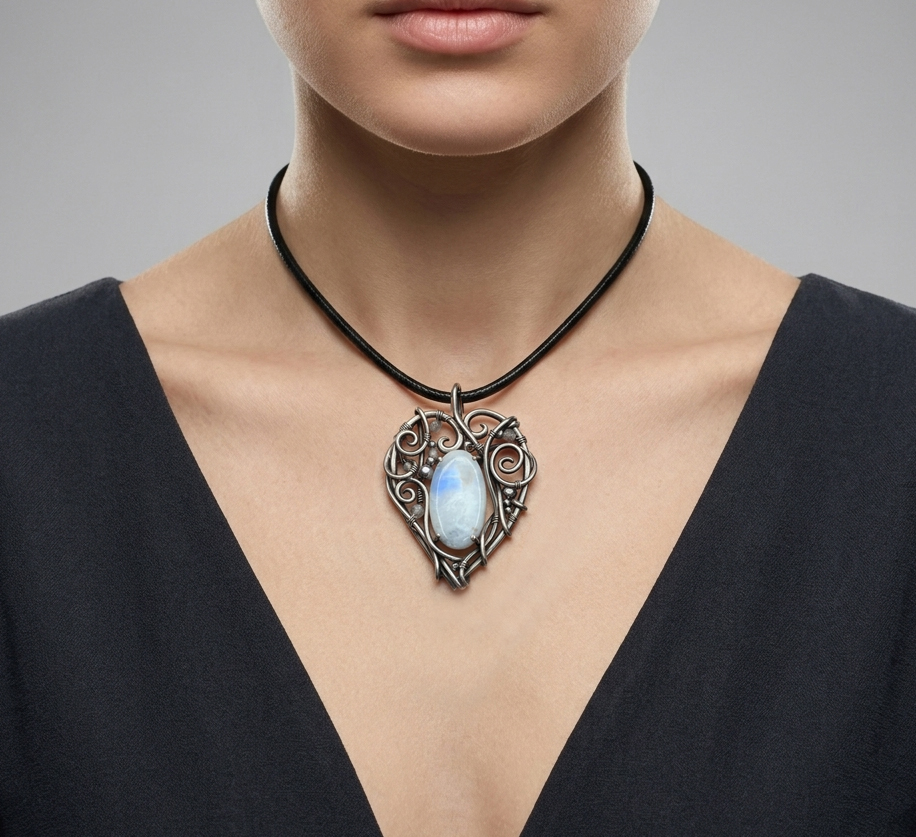 Heart of Lace — Moonstone Pendant - Image 2