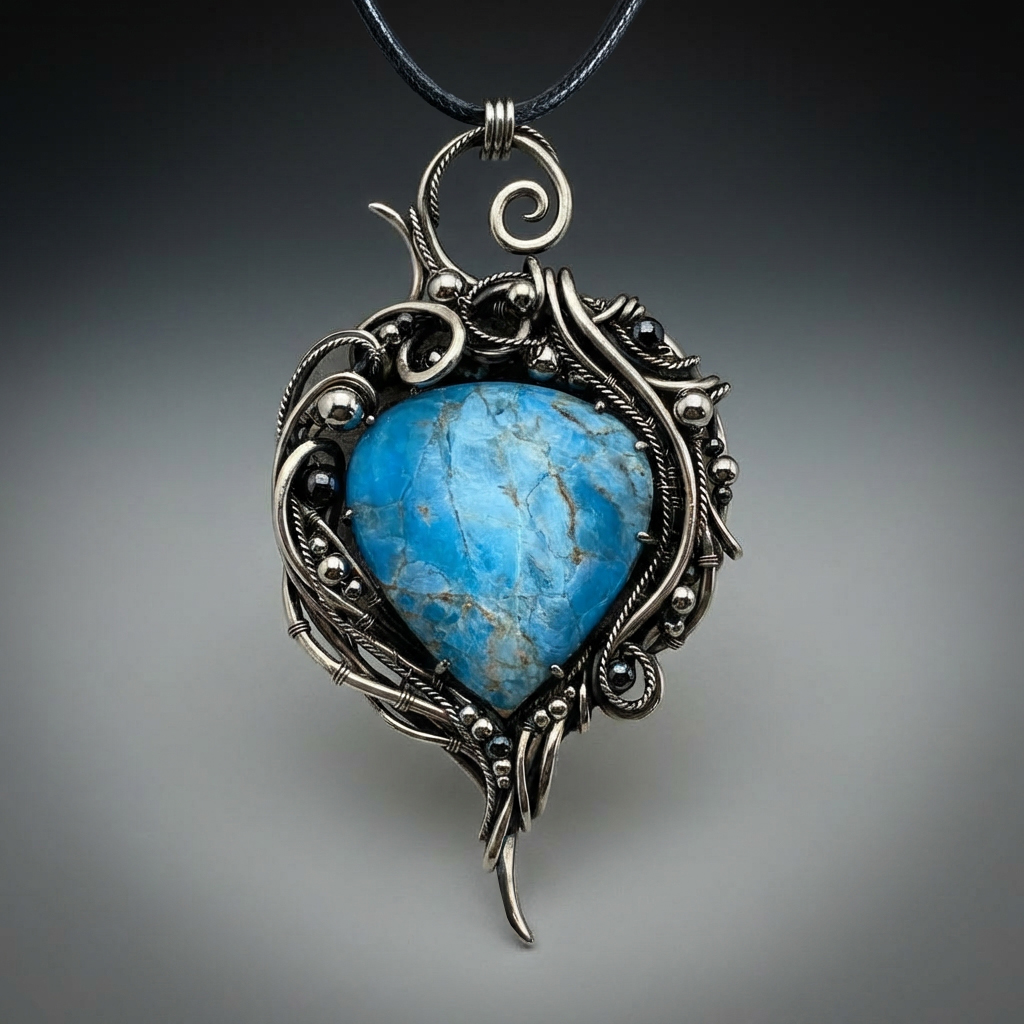 Mountain Heart — Apatite Pendant - Image 1