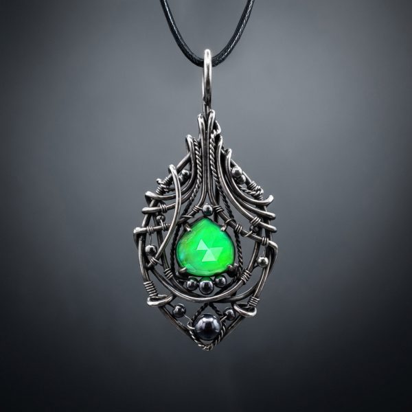 Green Star — Aurora Opal Pendant