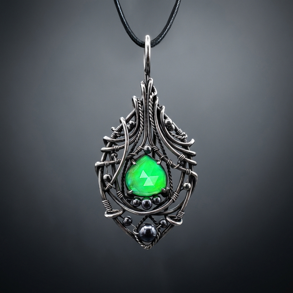 Green Star — Aurora Opal Pendant - Image 1