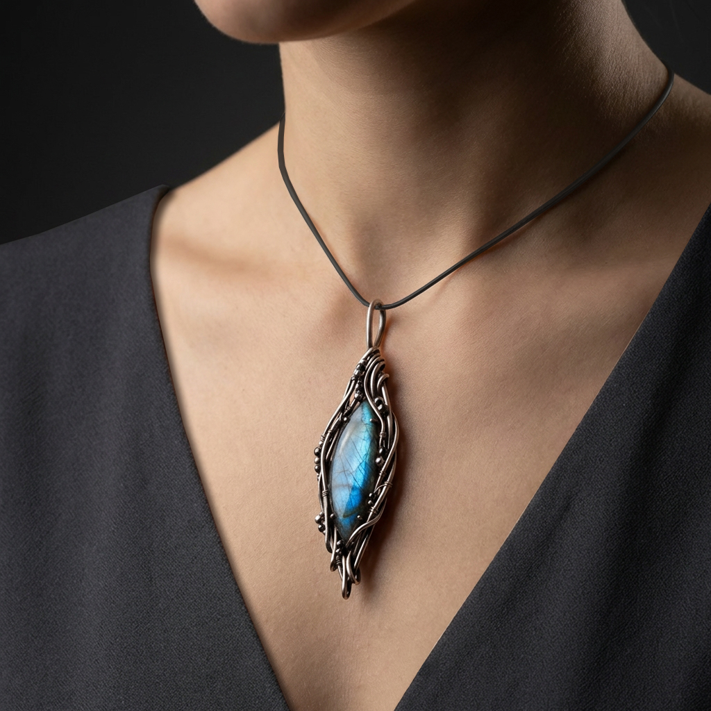 Serpent Vine — Labradorite Pendant - Image 2