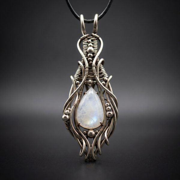 Silken Drop — Moonstone Pendant