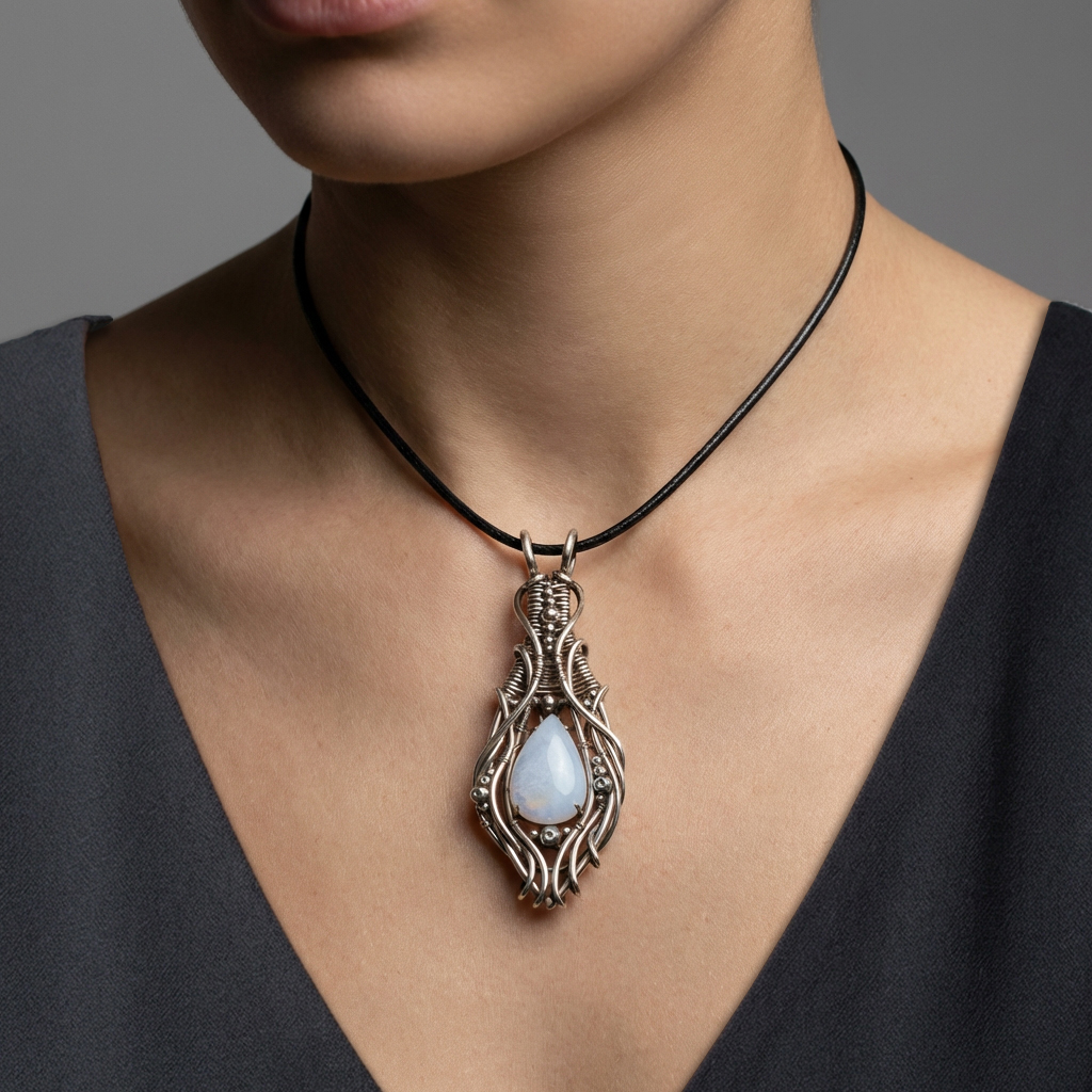 Silken Drop — Moonstone Pendant - Image 2