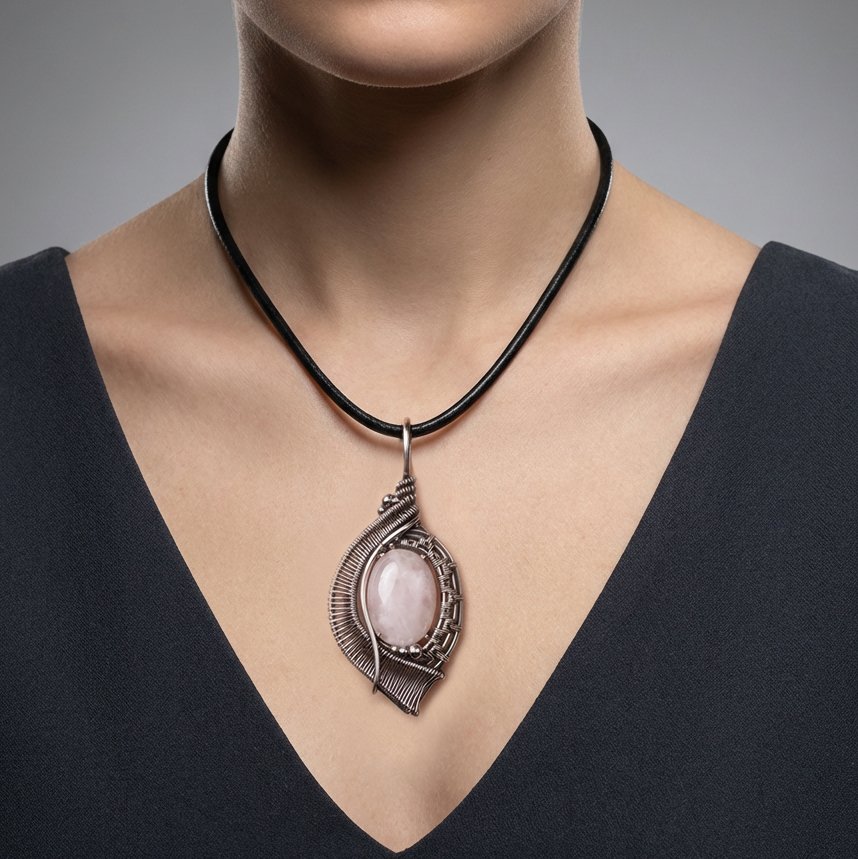 Eye of Love — Rose Quartz Pendant - Image 2