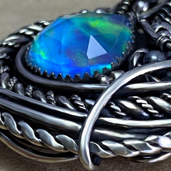 Interwoven Essence — Aurora Opal Pendant - Image 3