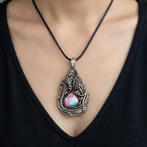 Interwoven Essence — Aurora Opal Pendant - Image 2
