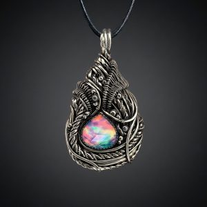Interwoven Essence — Aurora Opal Pendant