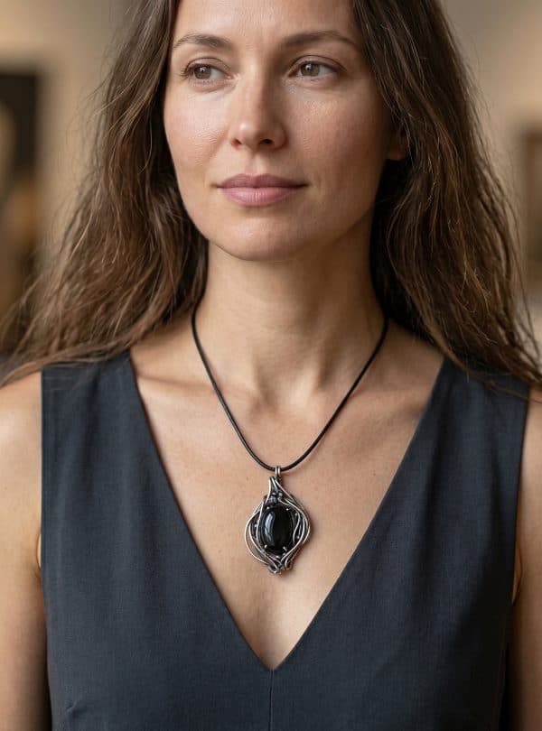 Shadow Guardian — Obsidian Pendant