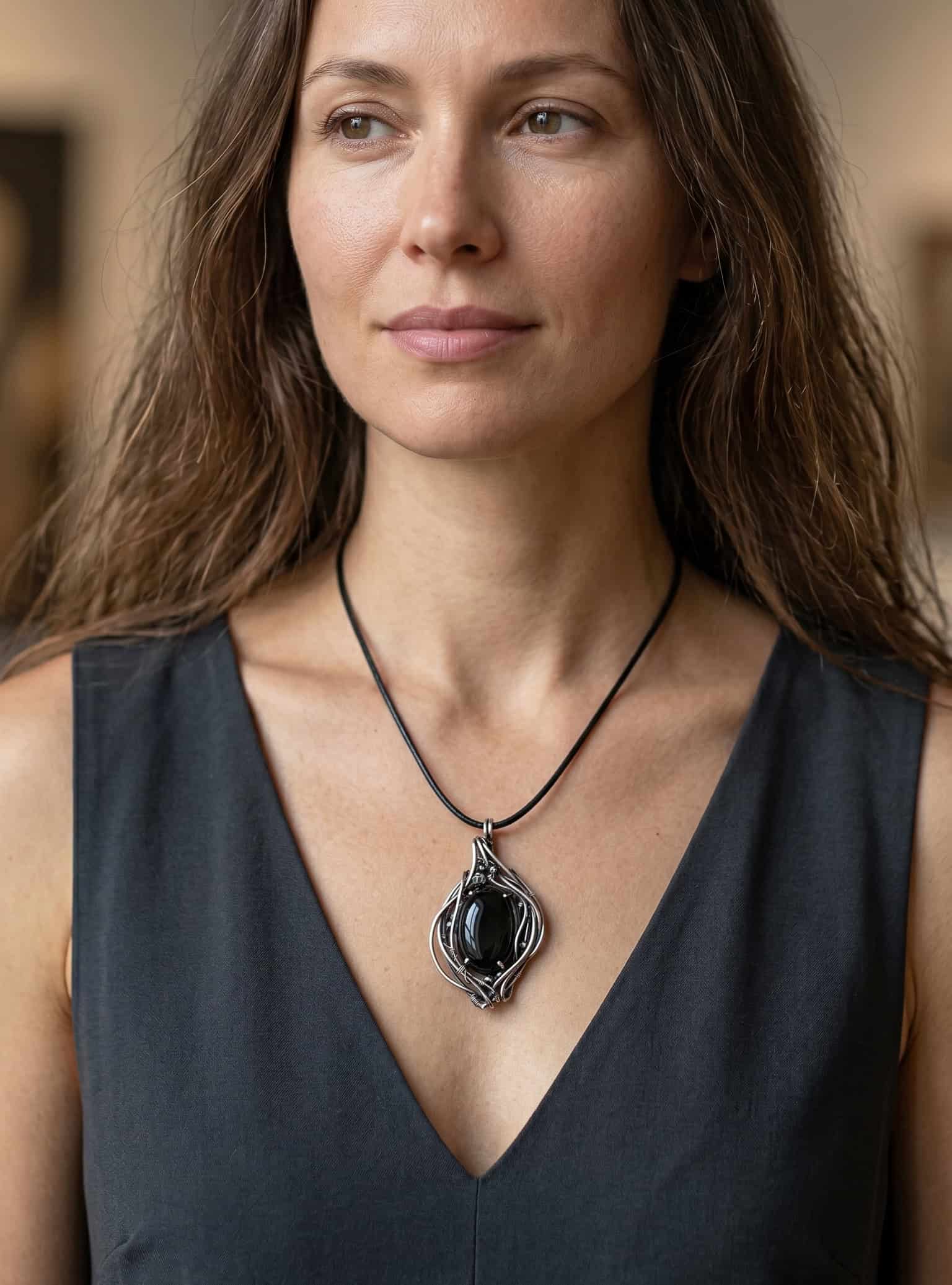 Shadow Guardian — Obsidian Pendant - Image 1