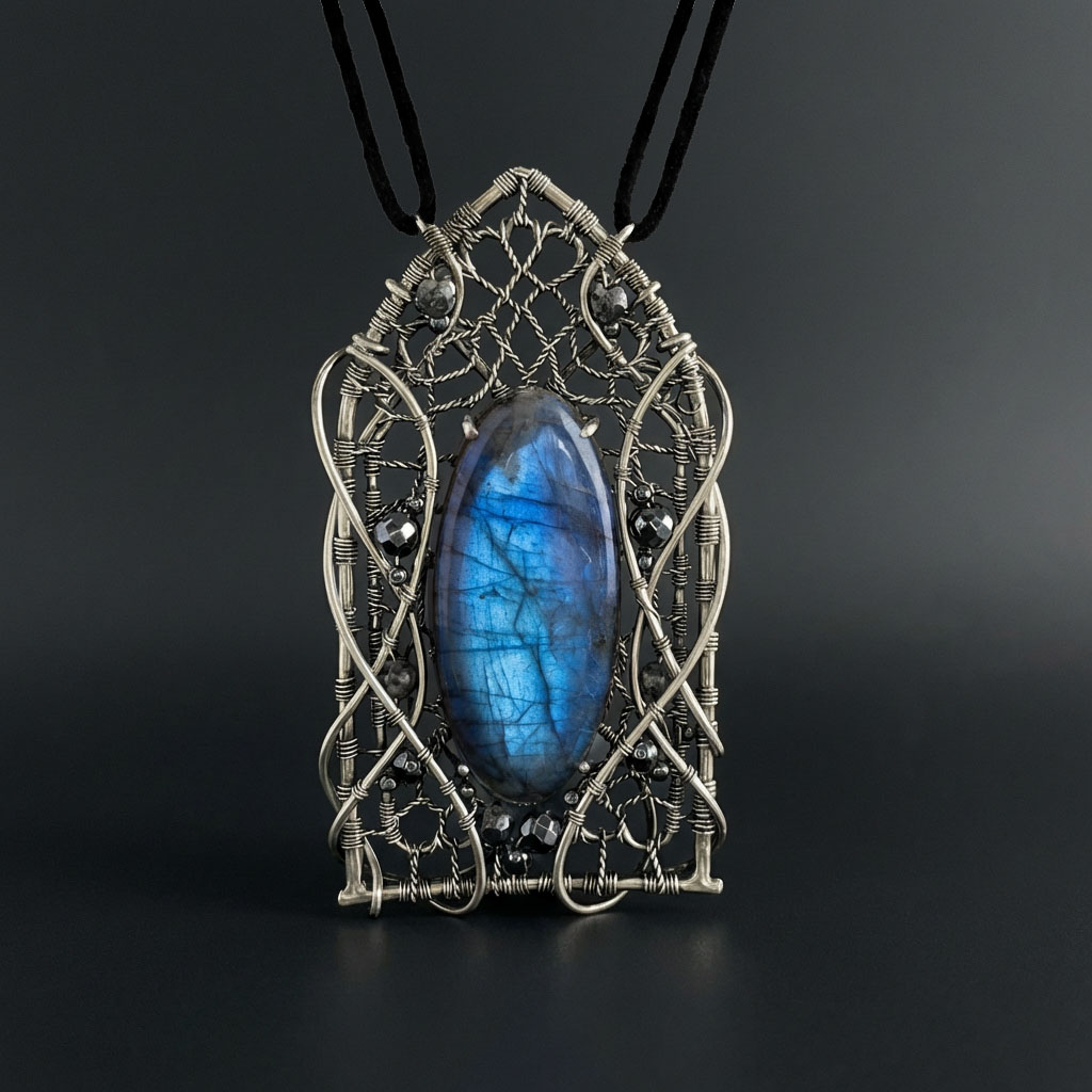 Vine Mirror — Labradorite Pendant - Image 2
