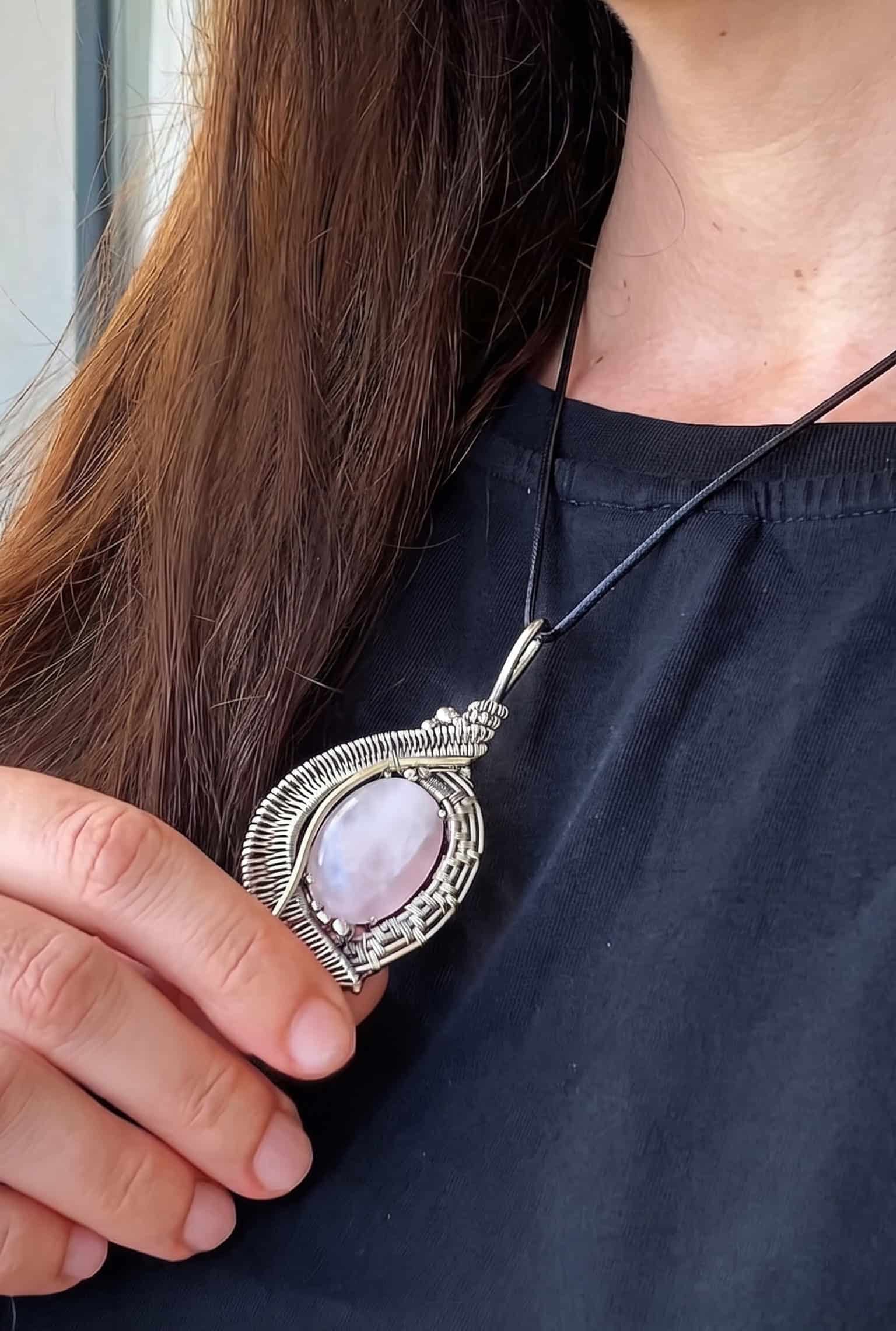 Eye of Love — Rose Quartz Pendant - Image 2