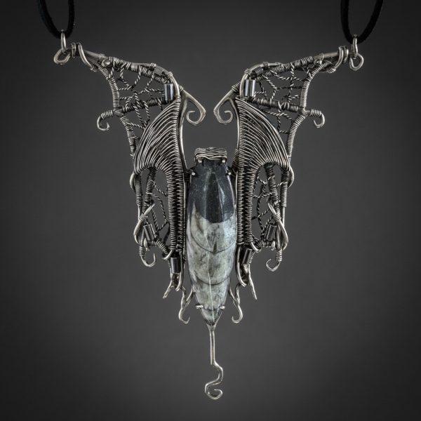 Bat of Darkness — Orthoceras Pendant - Image 2