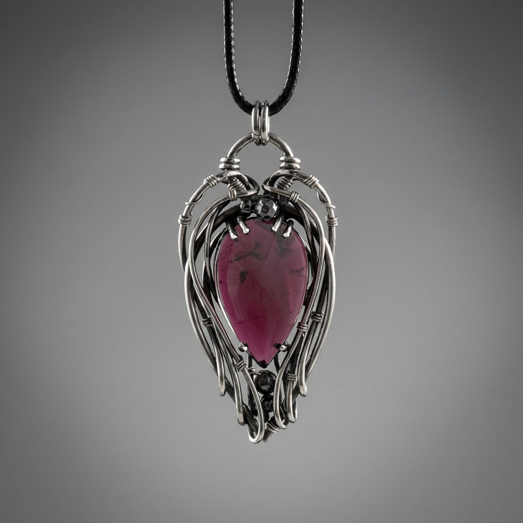 Blue Eye — Garnet Pendant - Image 1