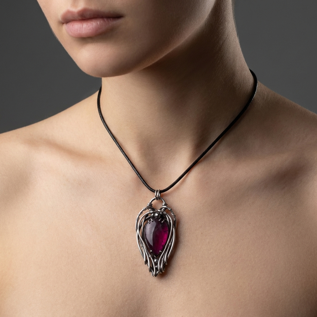 Blue Eye — Garnet Pendant - Image 2