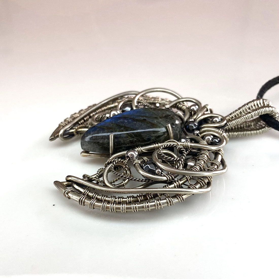 Wings of Intuition — Labradorite Pendant - Image 4