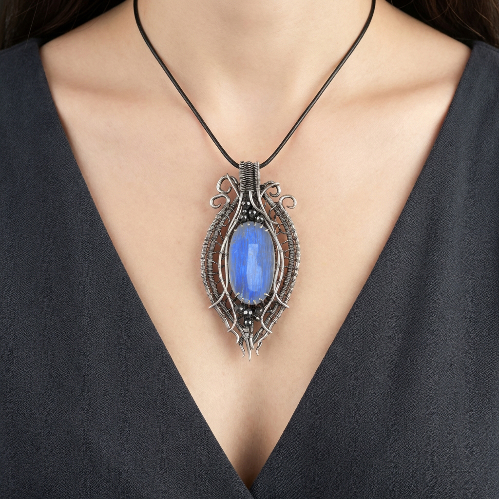 Alien Cocoon — Moonstone Pendant - Image 2