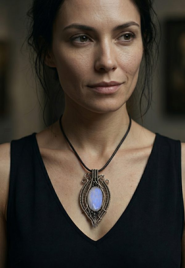 Alien Cocoon — Moonstone Pendant - Image 2