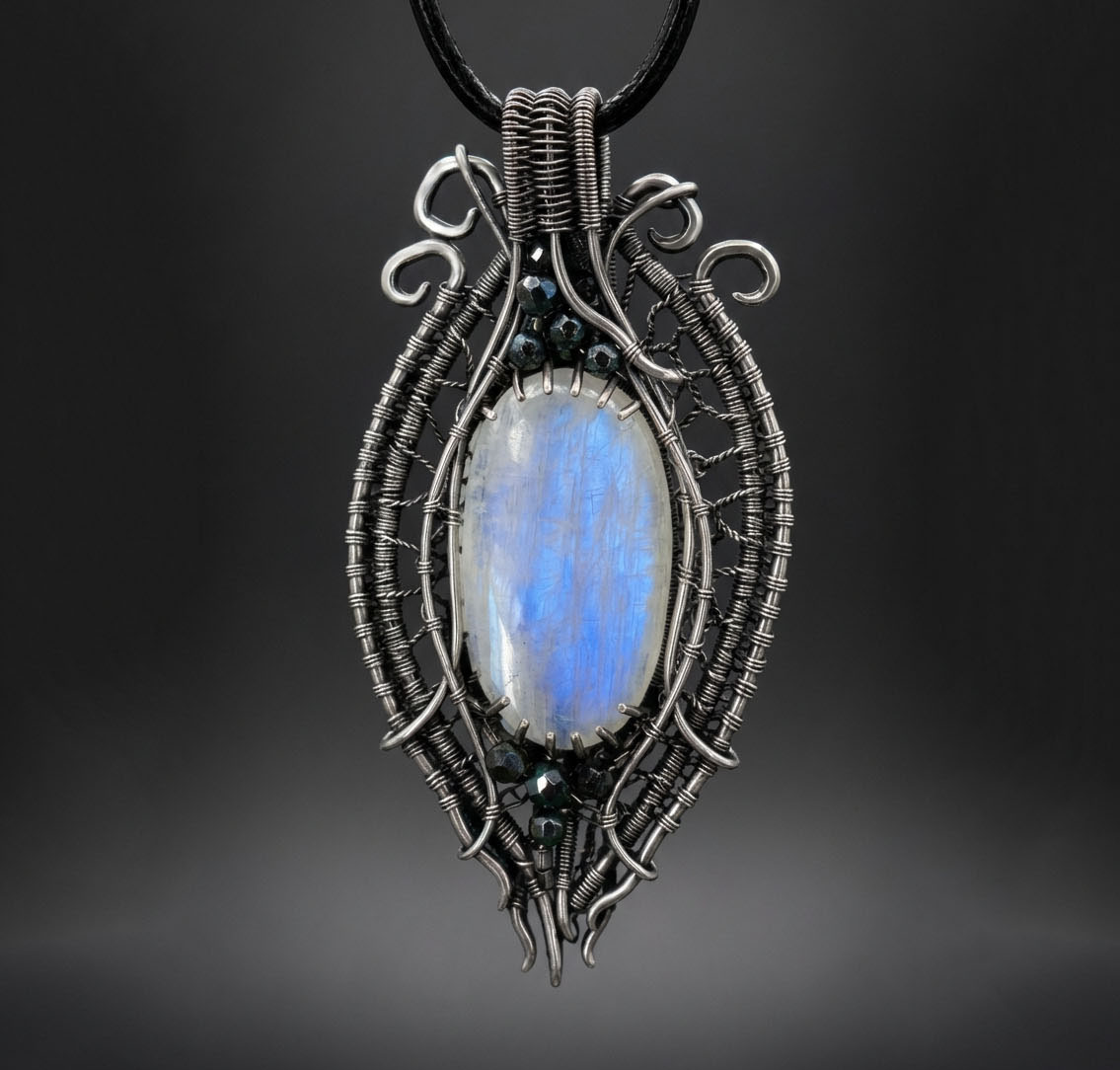 Alien Cocoon — Moonstone Pendant - Image 1