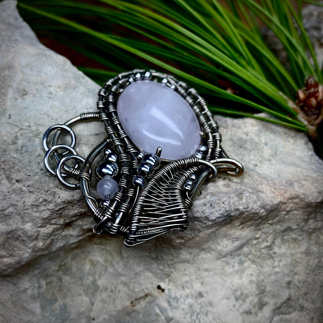 Heart of the New Path — Rose quartz Pendant - Image 4