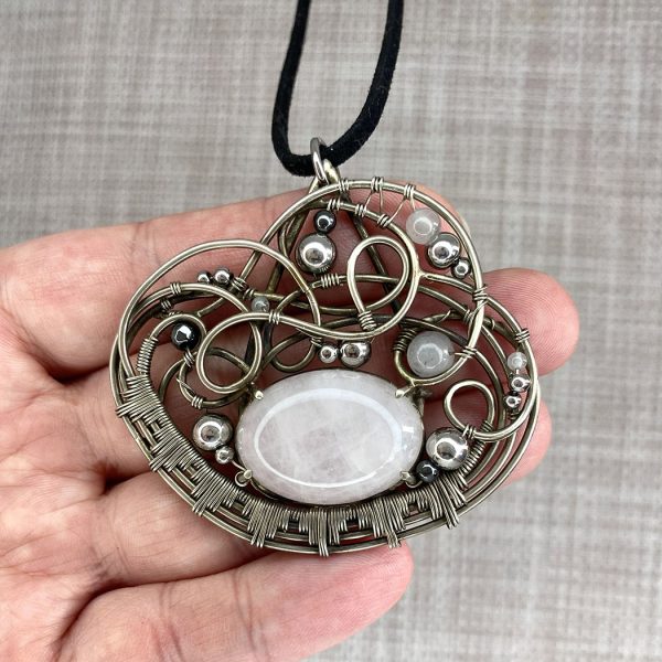 Cloud Drift — Rose Quartz Pendant - Image 4