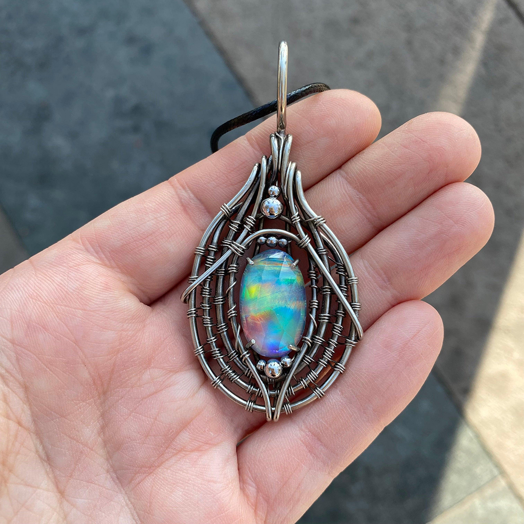 Pink Trap — Aurora Opal Pendant - Image 2