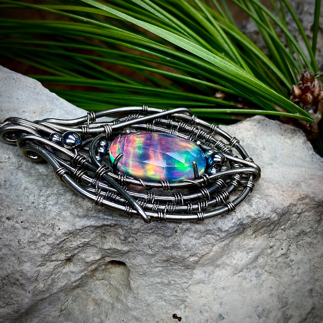 Pink Trap — Aurora Opal Pendant - Image 3