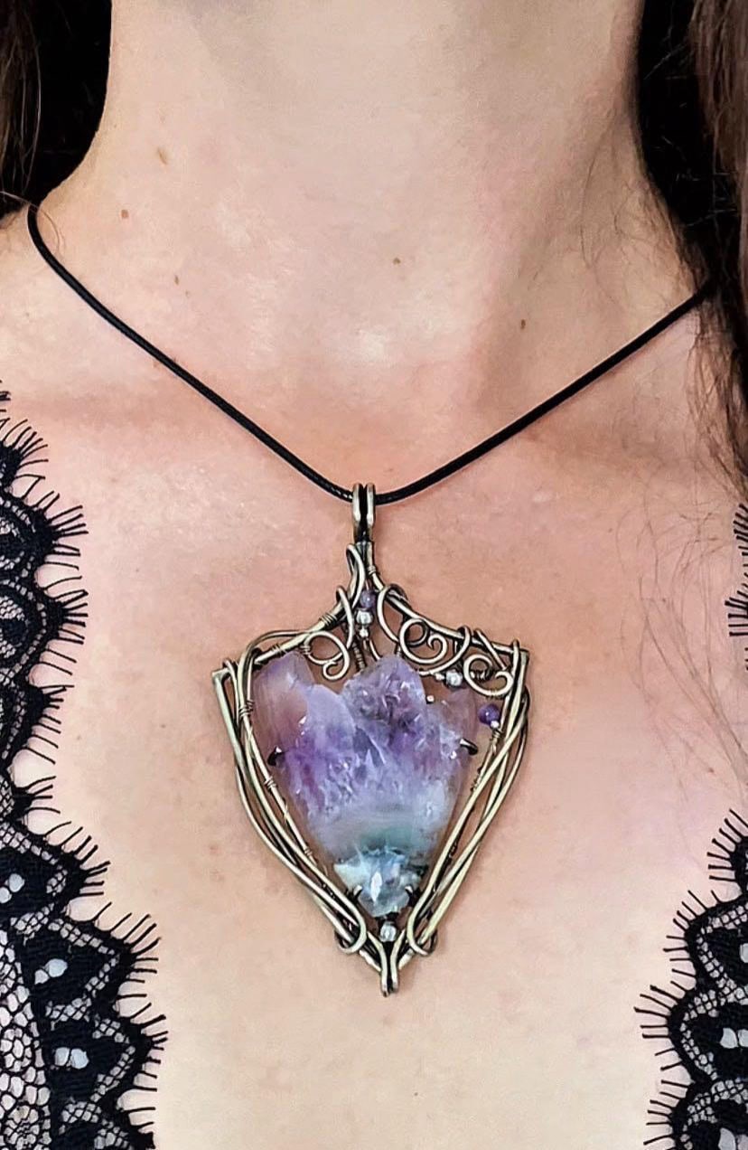 Purple bloom — Amethyst Pendant - Image 2