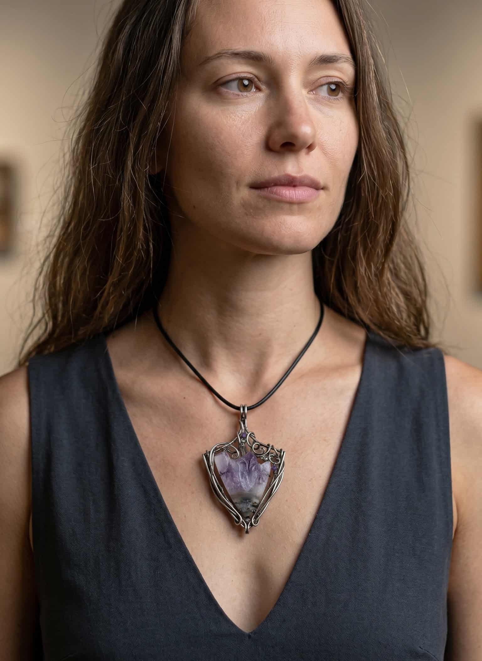 Purple bloom — Amethyst Pendant - Image 5