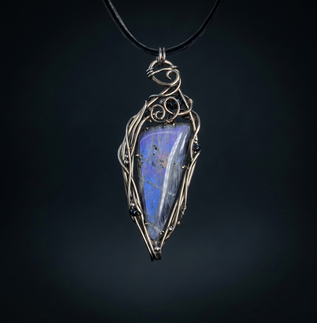 Silver Flow — Labradorite Pendant - Image 1