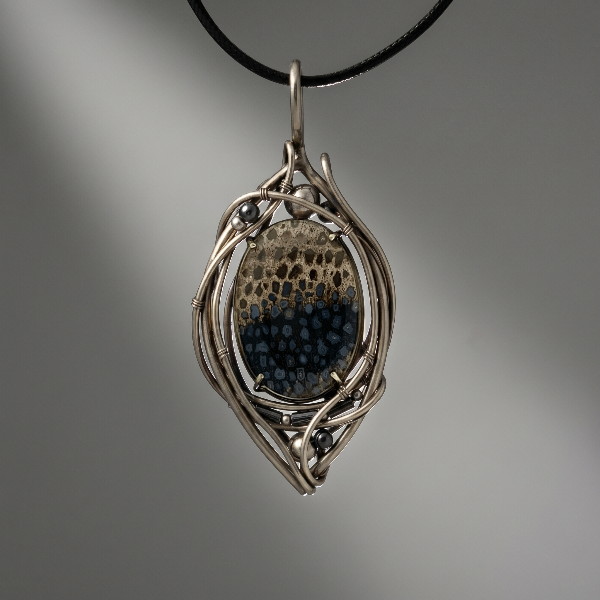 Wood Crystal — Fossilized palm root Pendant - Image 4