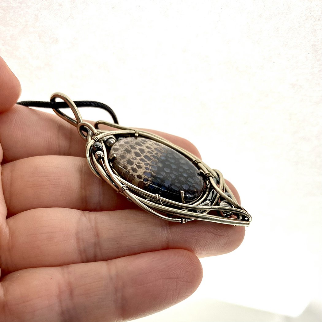 Wood Crystal — Fossilized palm root Pendant - Image 3