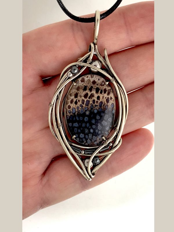 Wood Crystal — Fossilized palm root Pendant