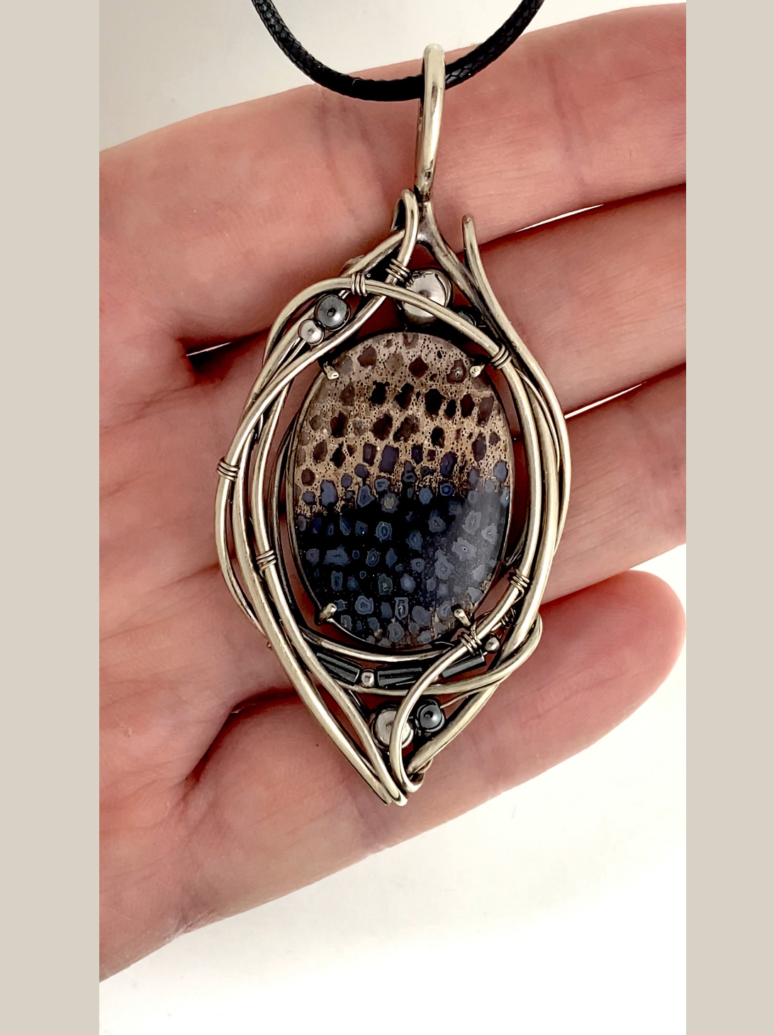 Wood Crystal — Fossilized palm root Pendant - Image 1