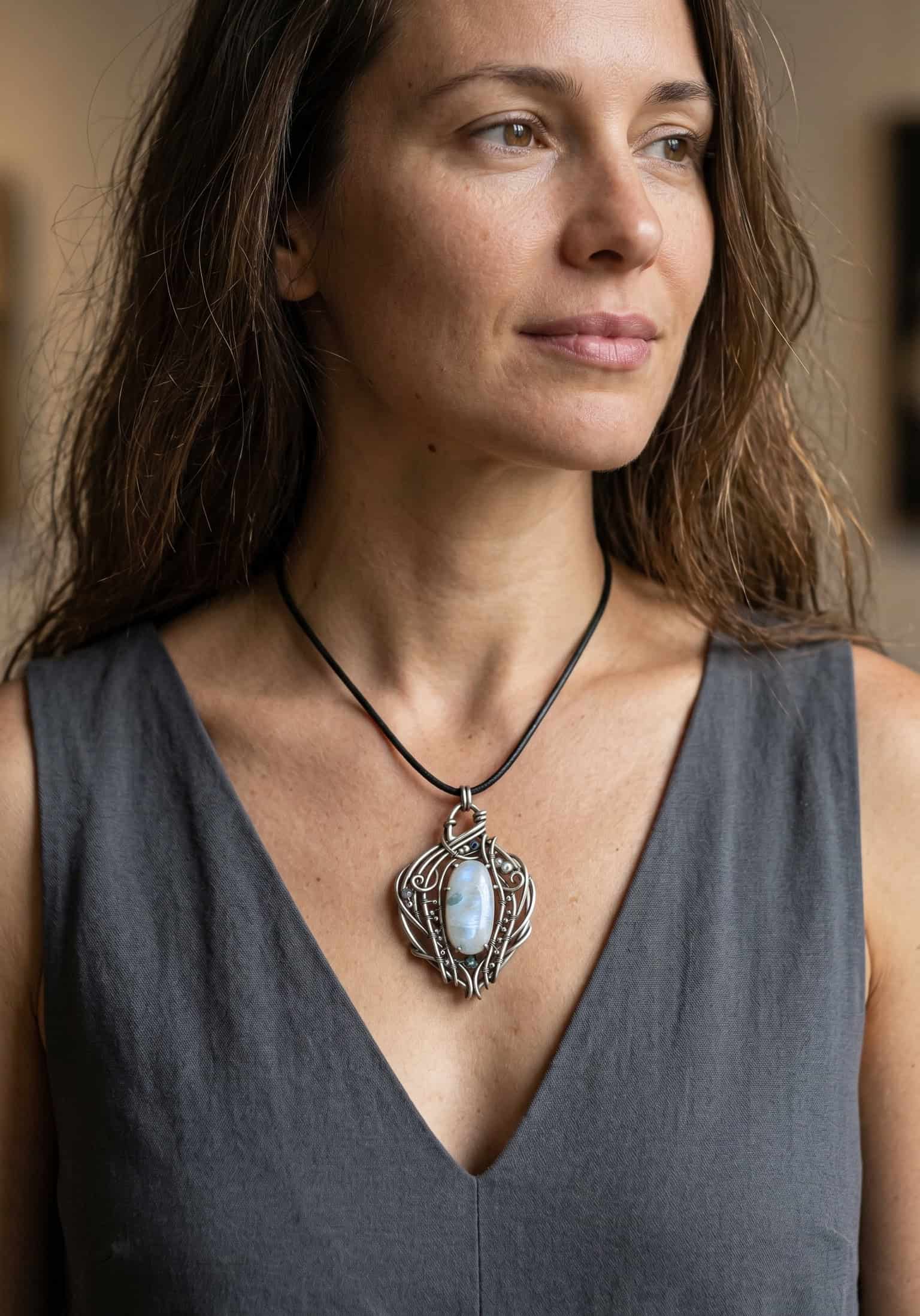 Moon Keeper — Moonstone Pendant - Image 2
