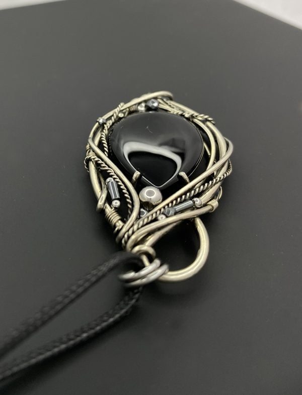 Shadow Embrace — Black agate Pendant - Image 5