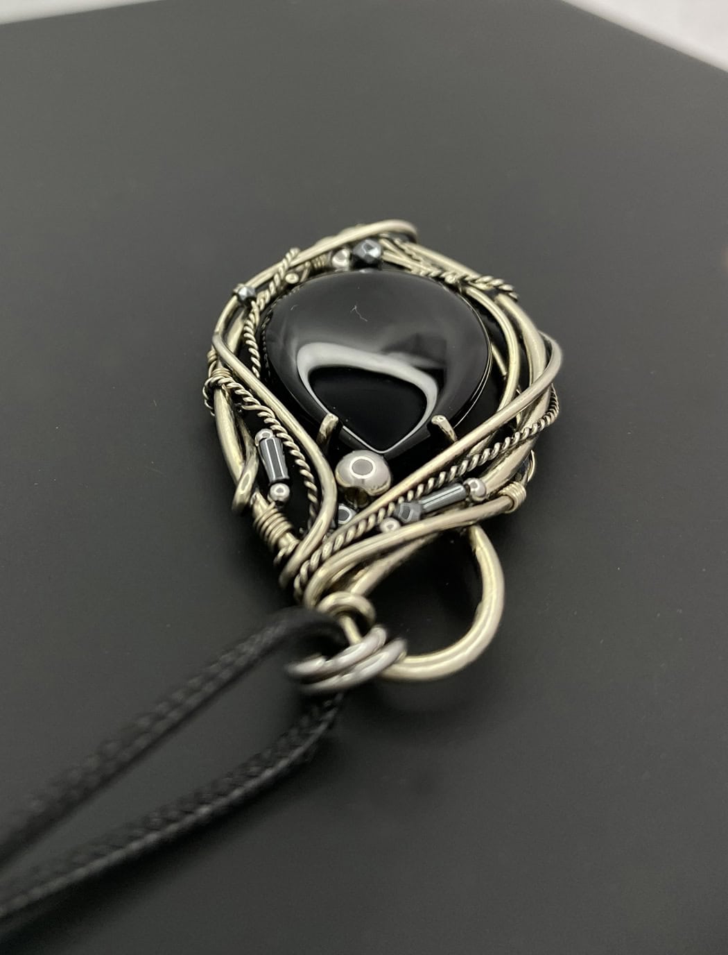 Shadow Embrace — Black agate Pendant - Image 5