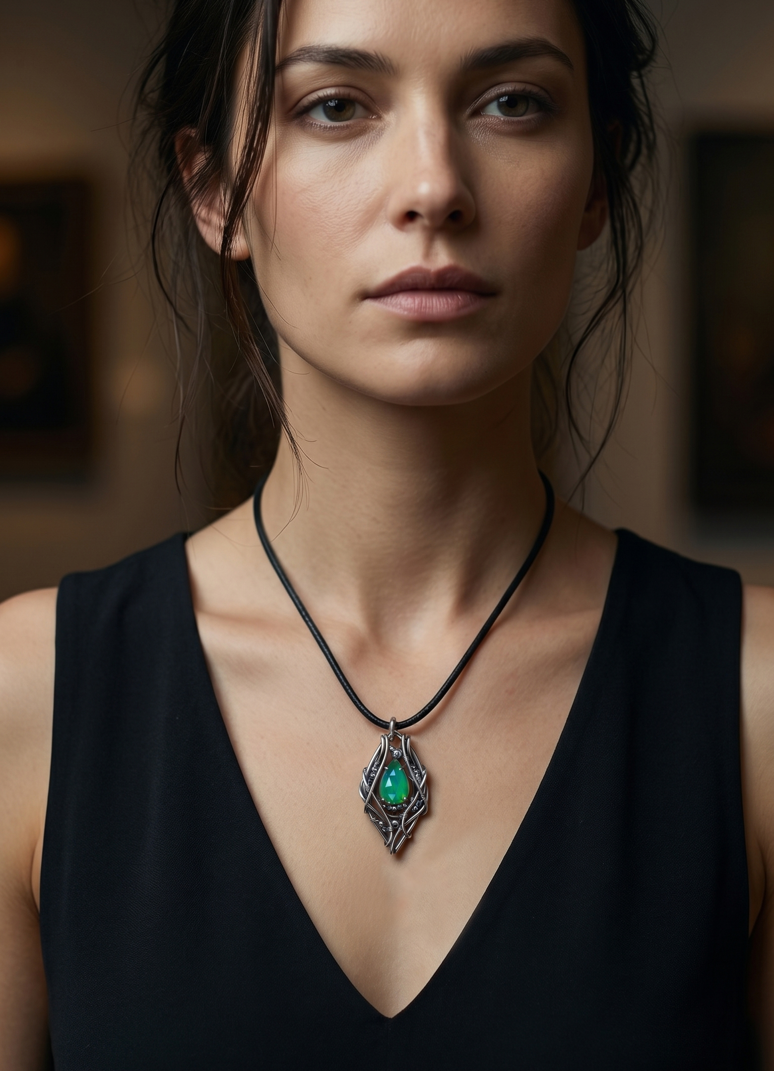 Green Flame — Aurora Opal Pendant - Image 2