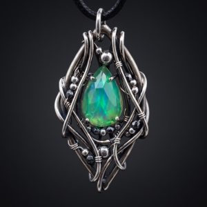 Green Flame — Aurora Opal Pendant