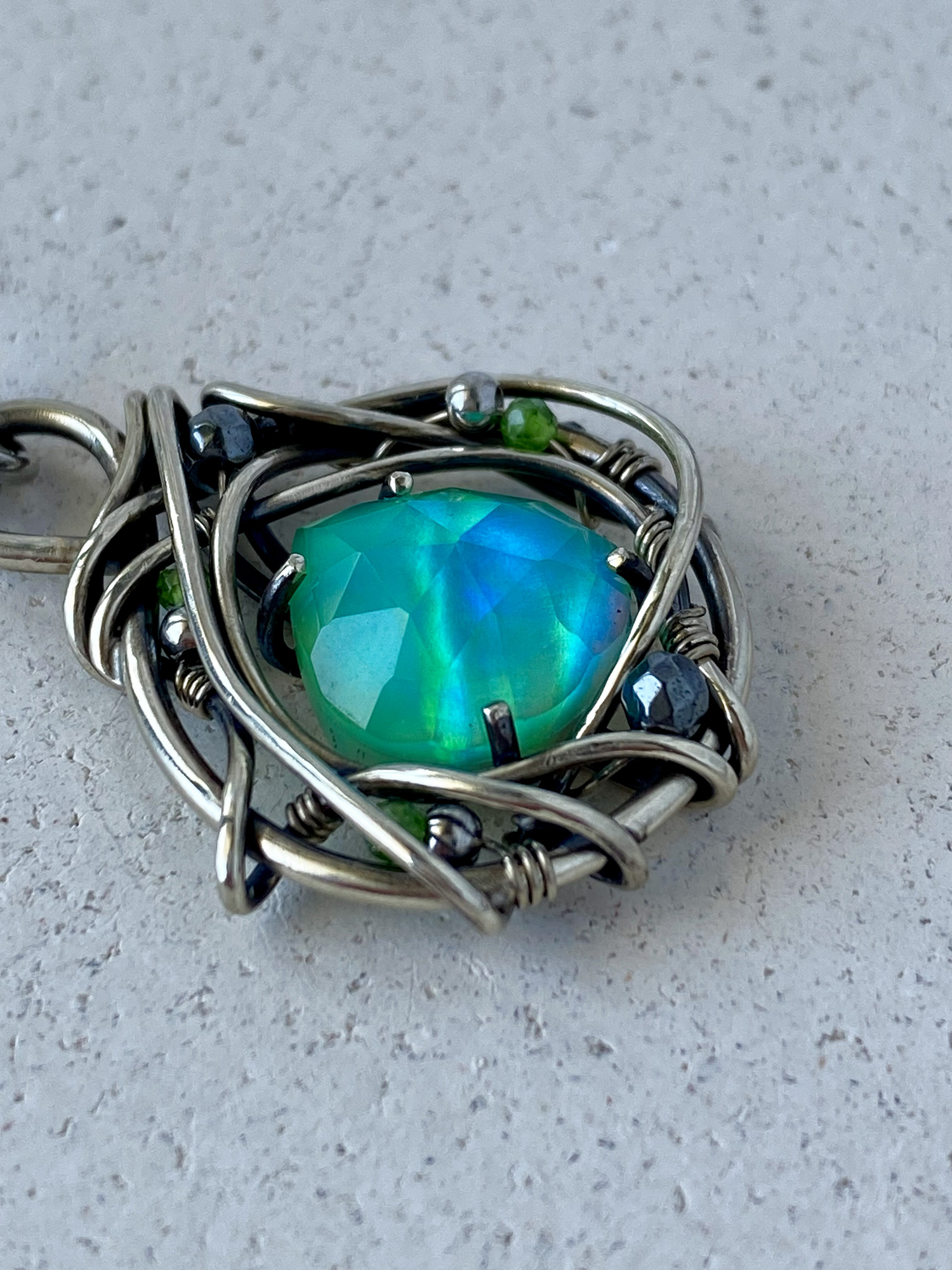 Green Heart — Aurora Opal Pendant - Image 5
