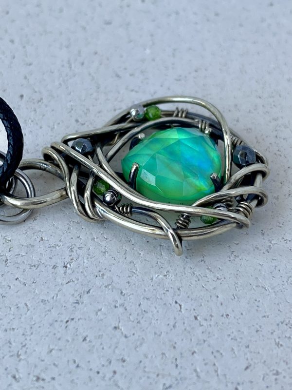 Green Heart — Aurora Opal Pendant - Image 6