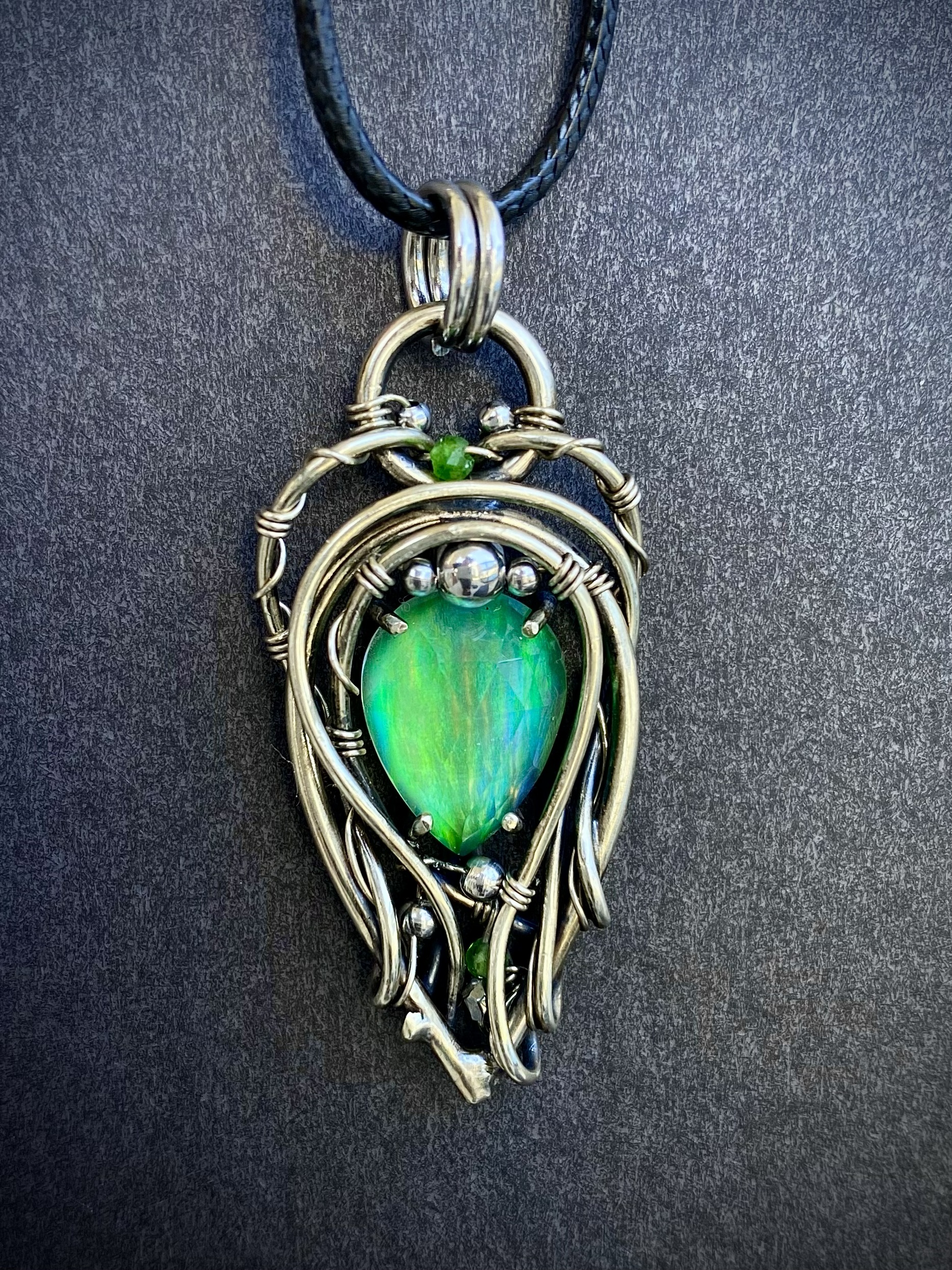 Green Spirit — Aurora Opal Pendant - Image 1